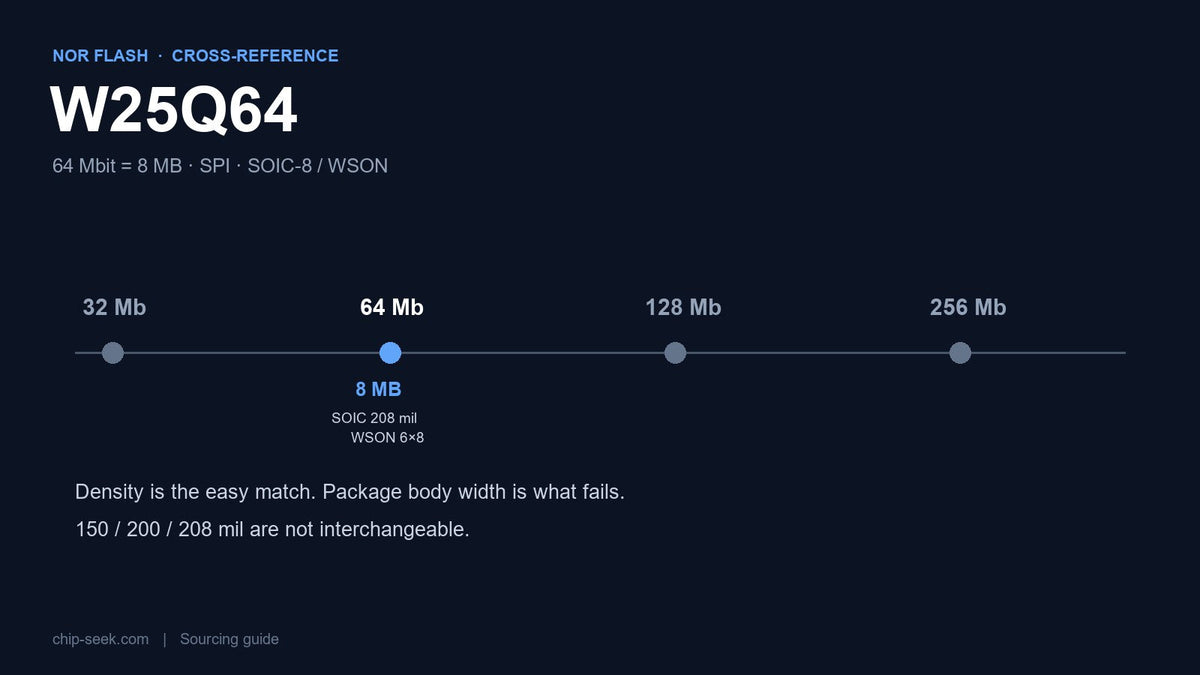W25Q64 Alternatives: 64 Mbit NOR Cross-Reference