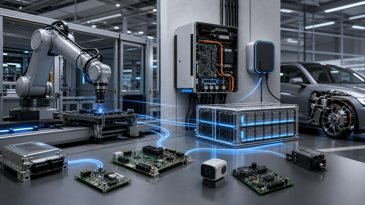 Elektroniska komponenter som används i industriella automationssystem