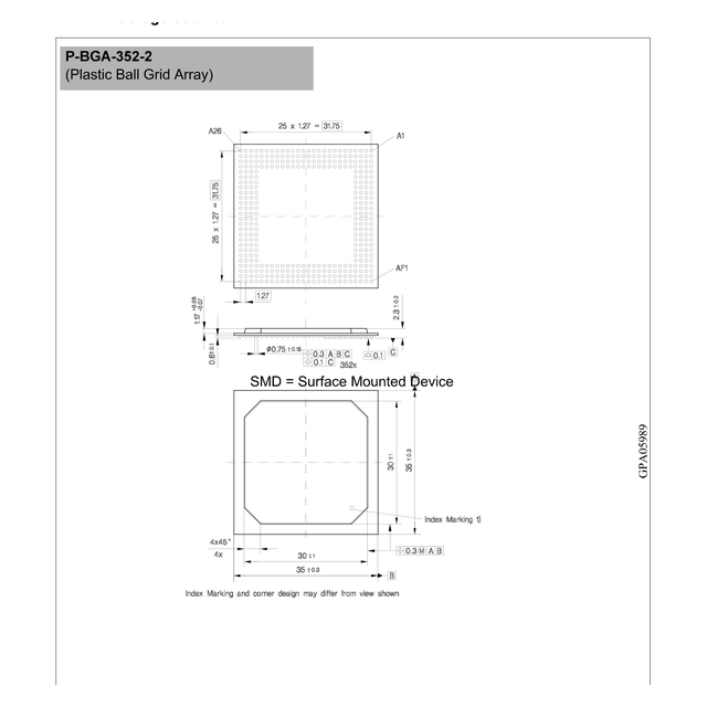 P-BGA-352-2 package outline